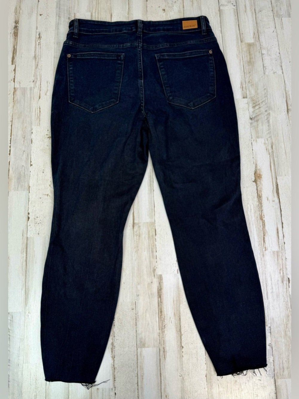 Judy Blue Jeans Womens 14W Black High Rise Distressed Leopard Print Skinny - Picture 10 of 12